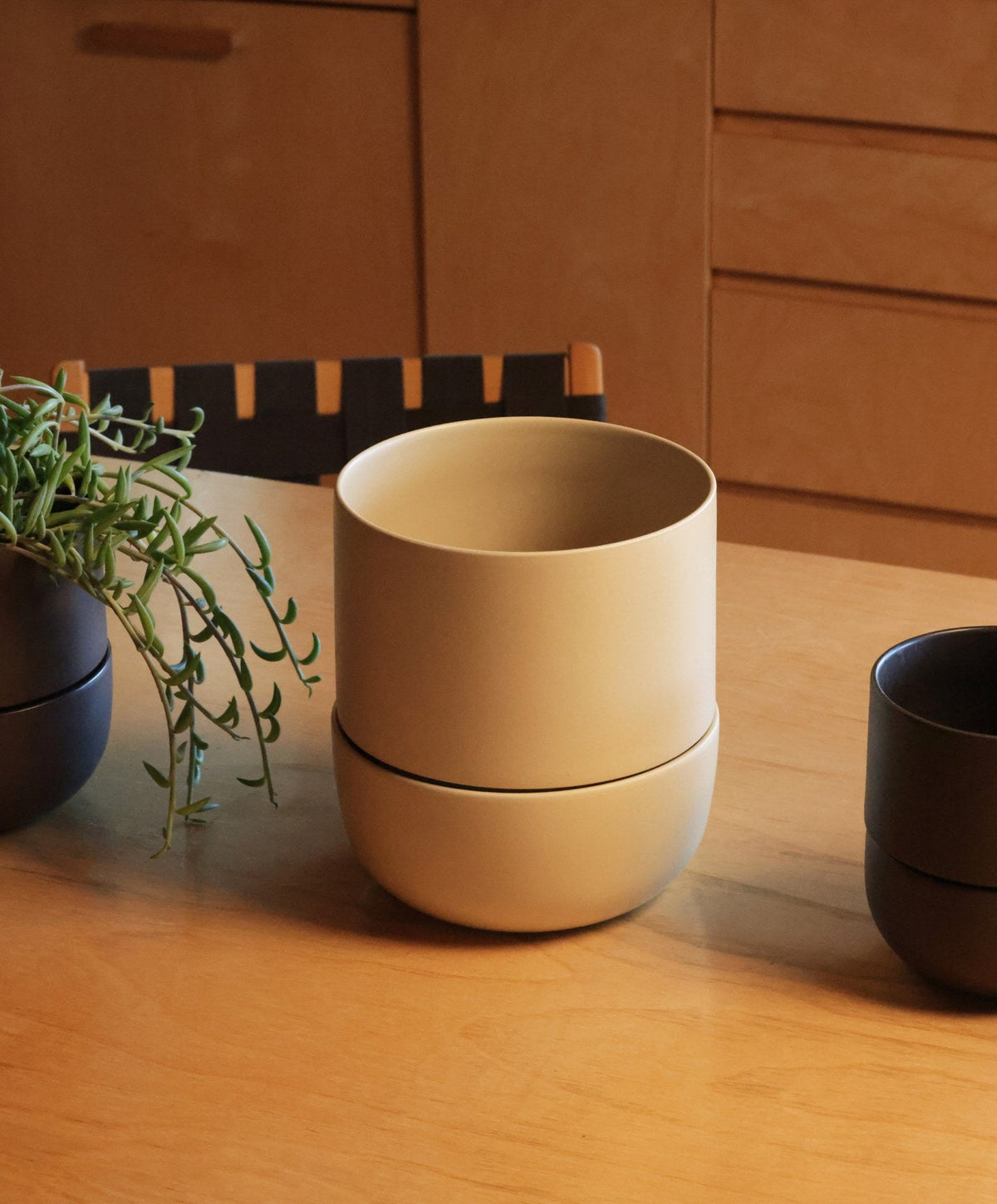 Large Planter by Fable Home, shown in Coastal Cream.