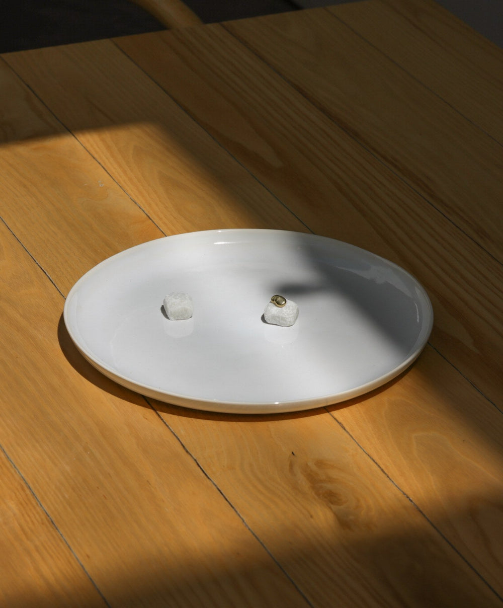 Lunch Plates by Fable Home, shown in Pearl White.