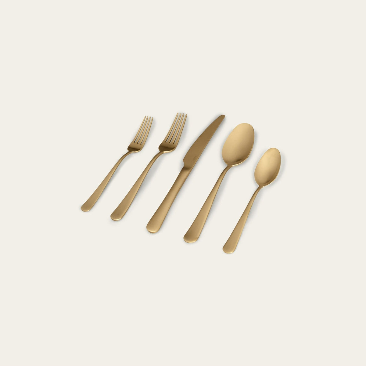 Flatware Set by Fable Home, shown in Matte Gold.