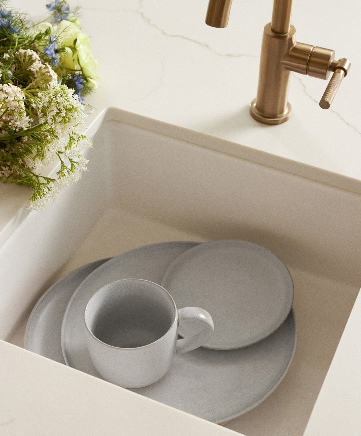 Dessert Plates by Fable Home, shown in Stone Blue.