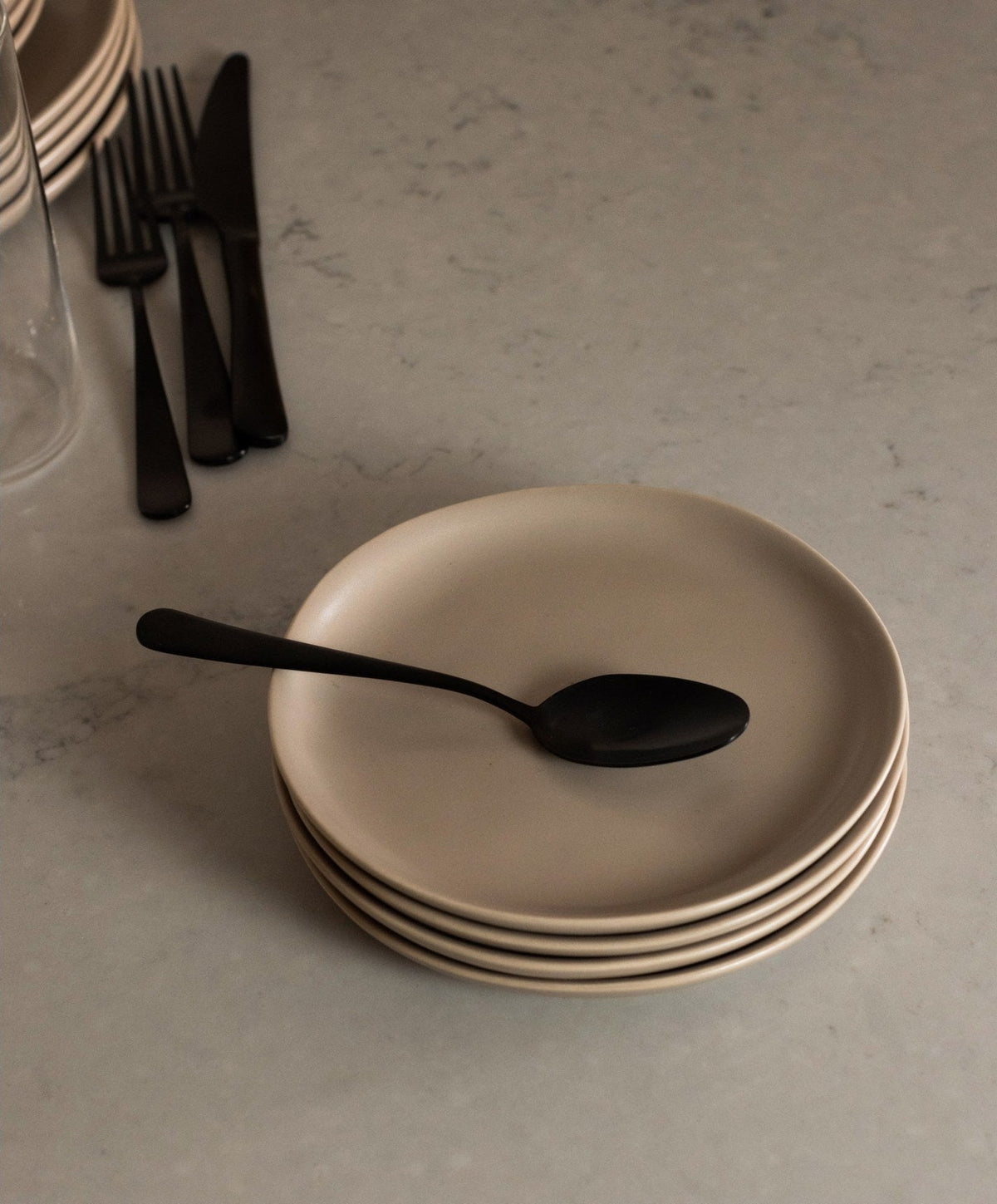 Dessert Plates by Fable Home, shown in Desert Taupe.