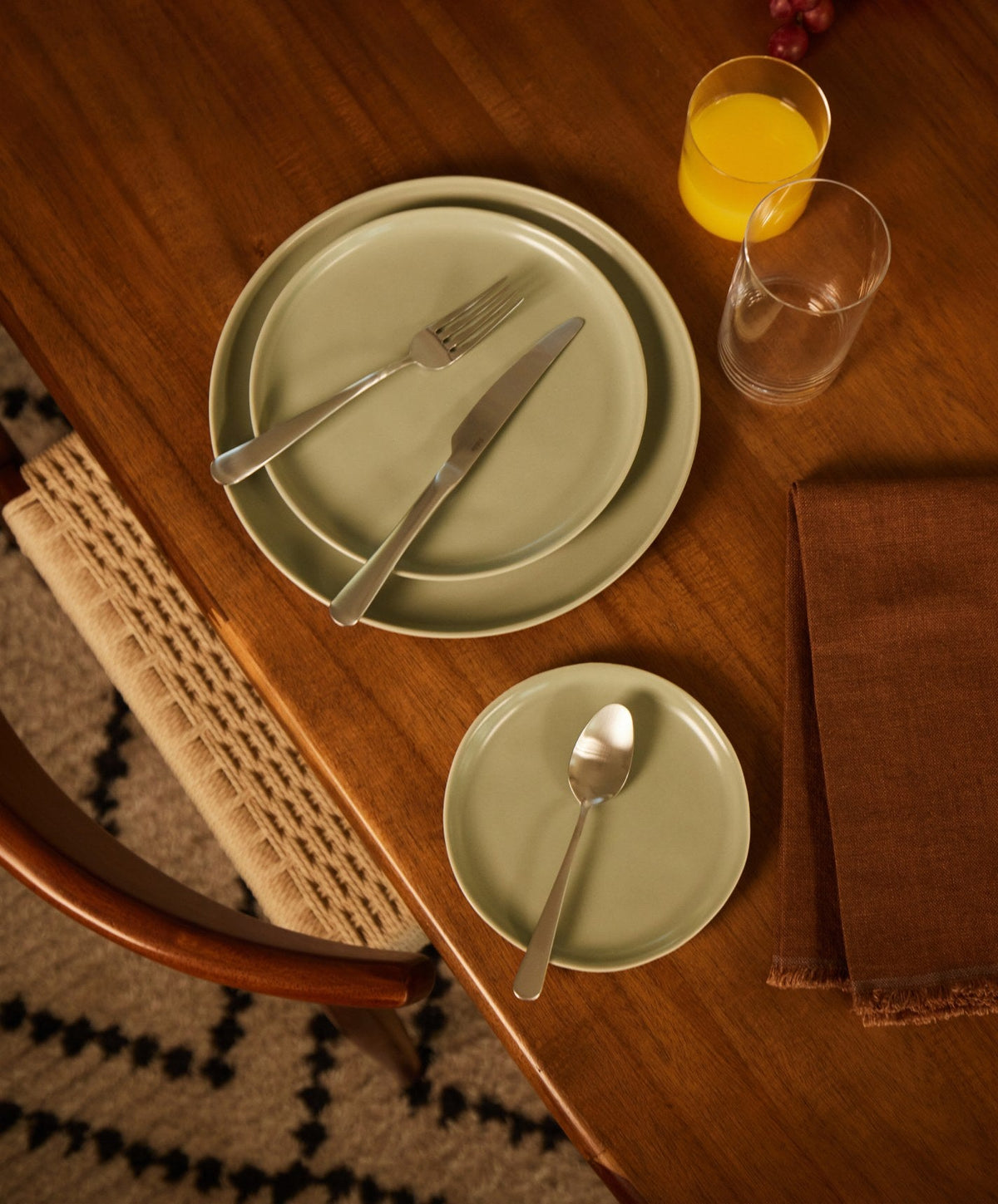 Dessert Plates by Fable Home, shown in Beachgrass Green.