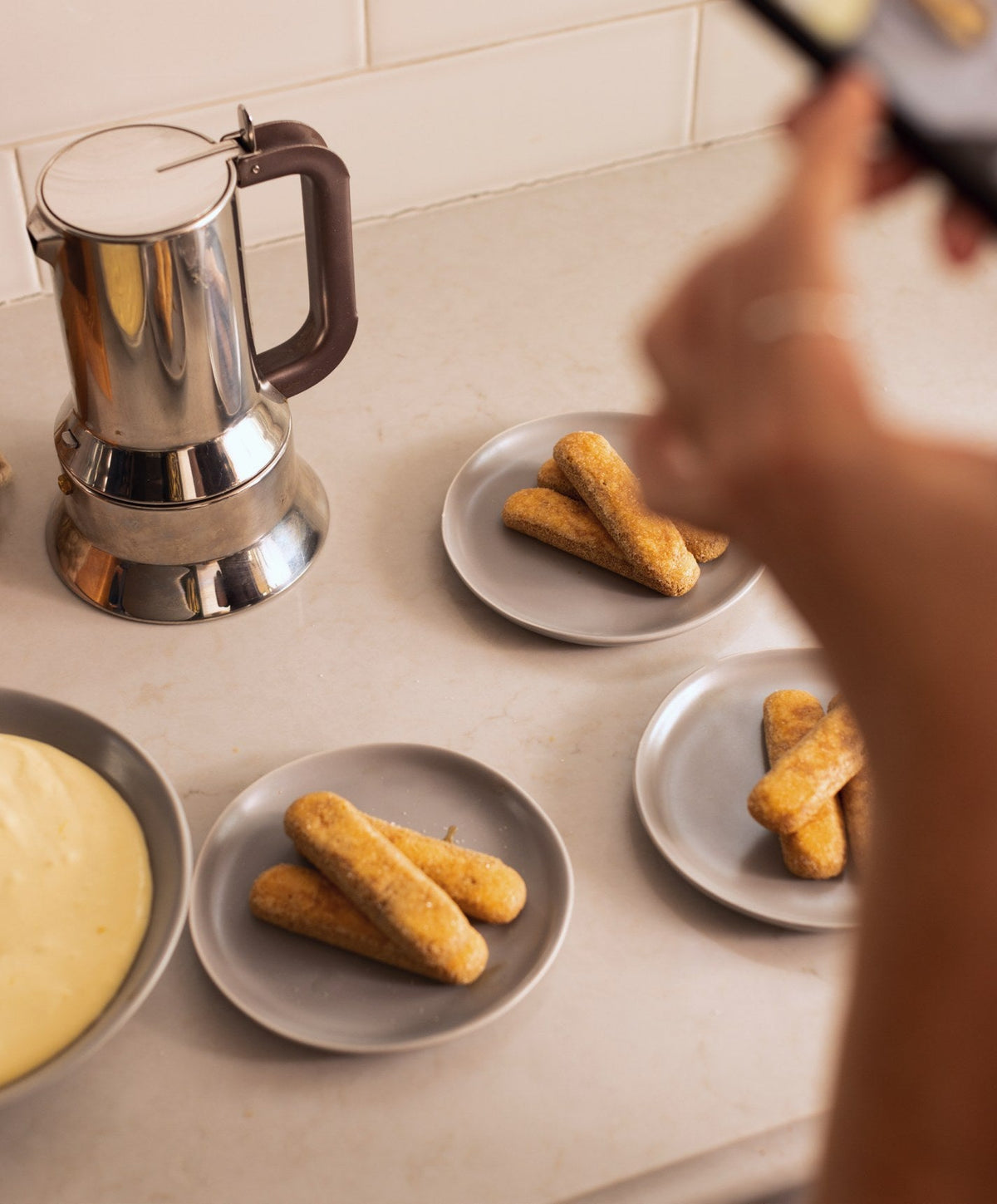 Dessert Plates by Fable Home, shown in Dove Gray.