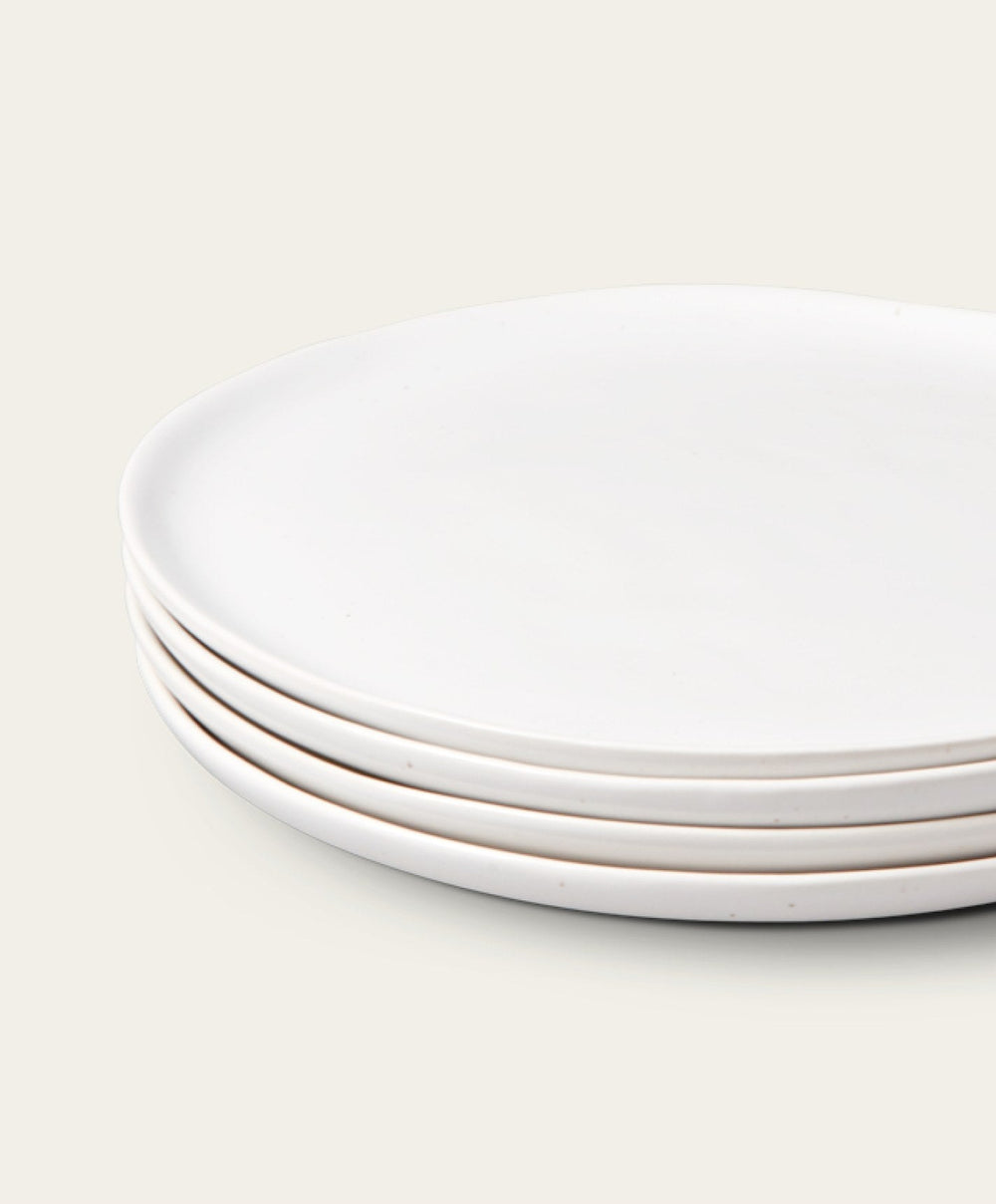 Dessert Plates by Fable Home, shown in Speckled White.