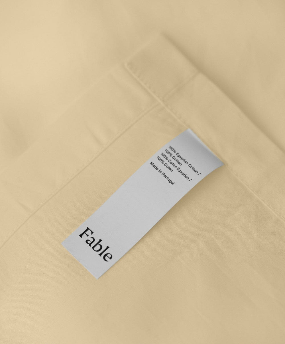 Percale Complete Bed Set by Fable Home, shown in Buttercup Yellow.