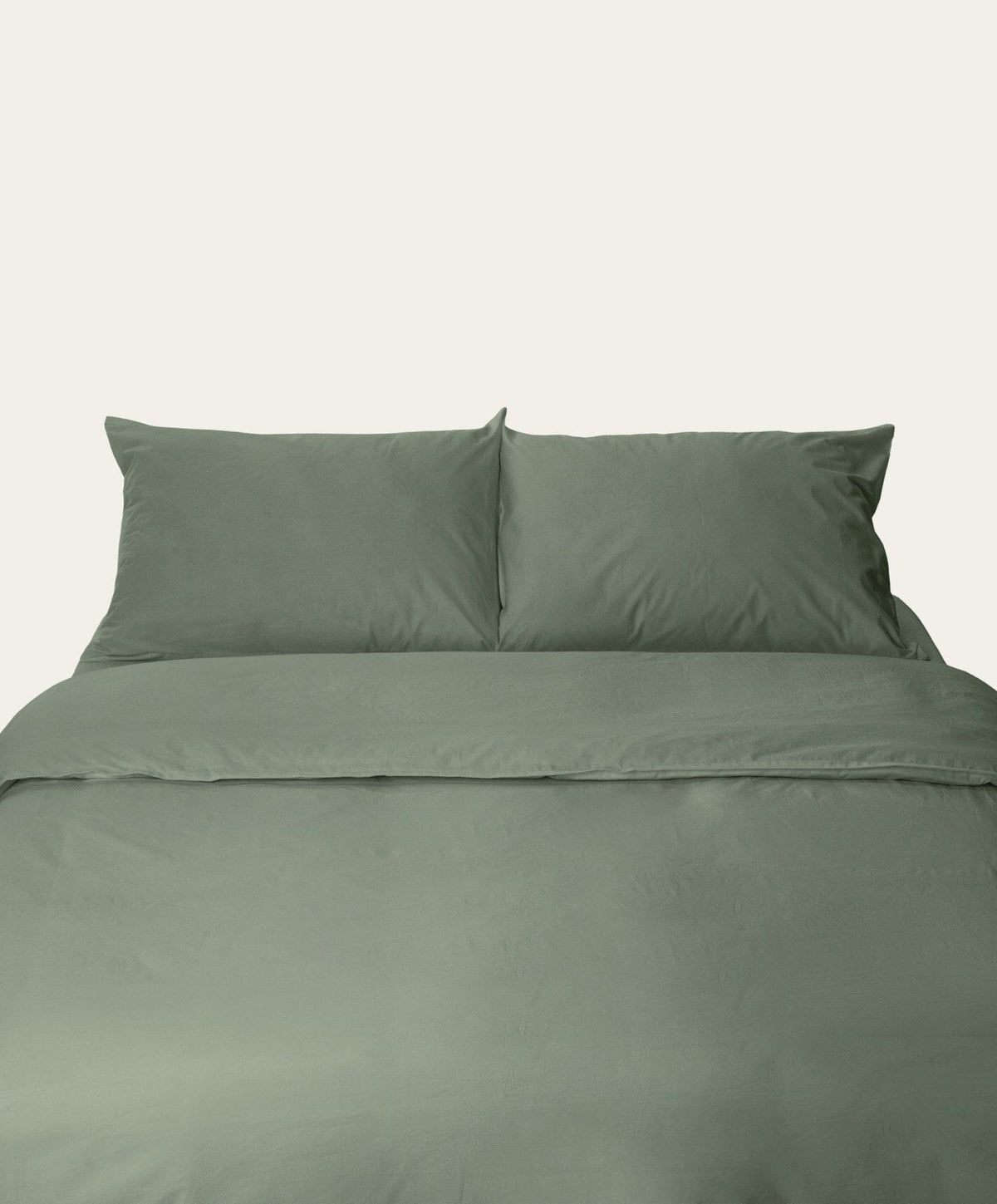 Percale Complete Bed Set by Fable Home, shown in Juniper Green.