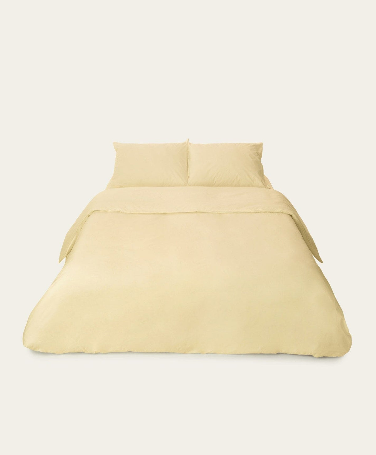Percale Duvet Cover by Fable Home, shown in Buttercup Yellow.