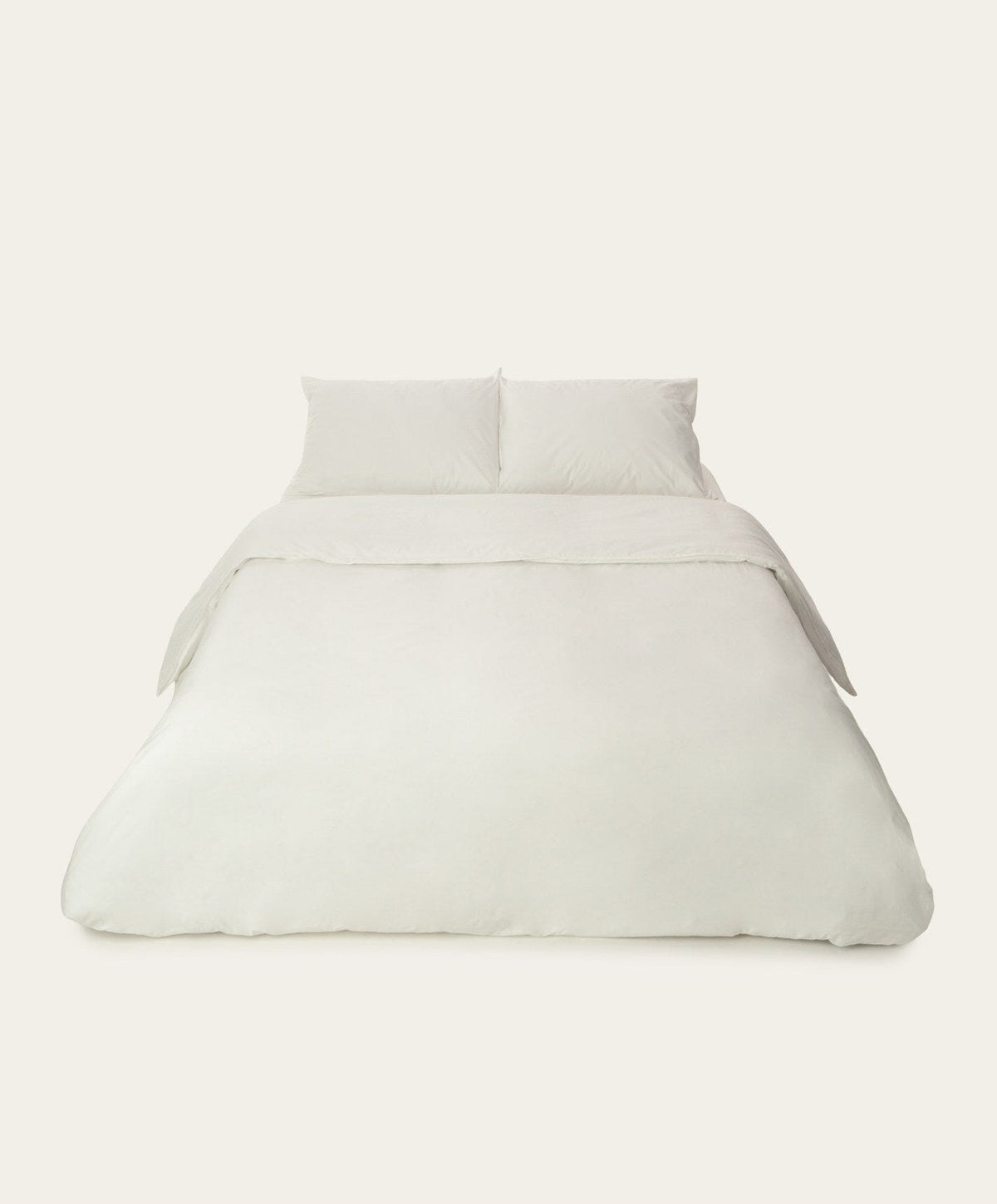 Percale Duvet Cover by Fable Home, shown in Shell White.