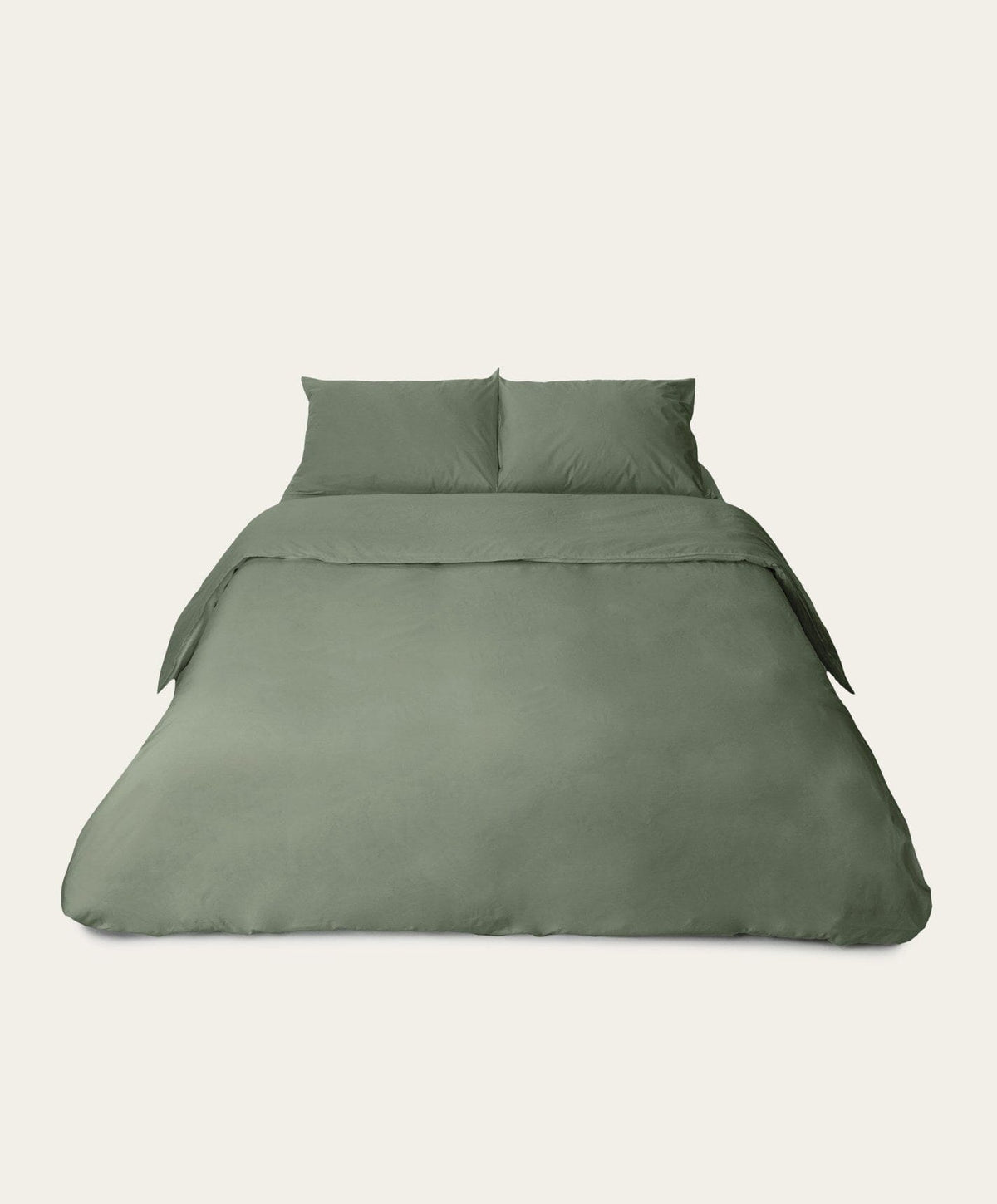 Percale Duvet Cover by Fable Home, shown in Juniper Green.