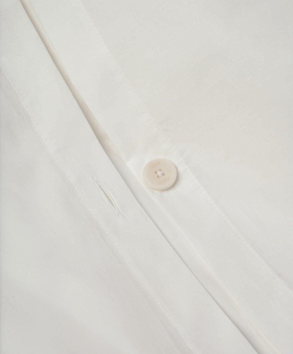 Percale Duvet Cover by Fable Home, shown in Shell White.