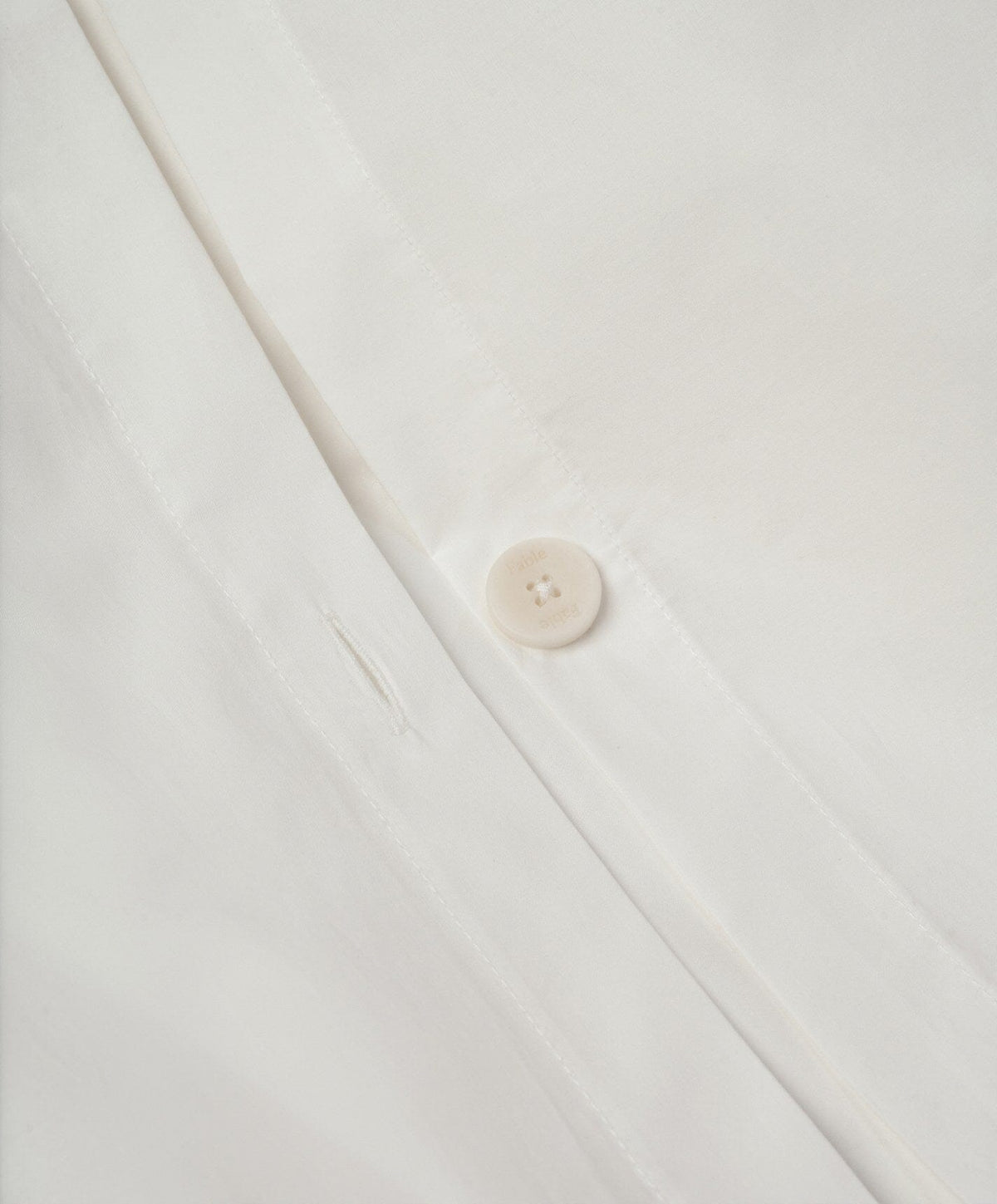 Percale Duvet Cover by Fable Home, shown in Shell White.