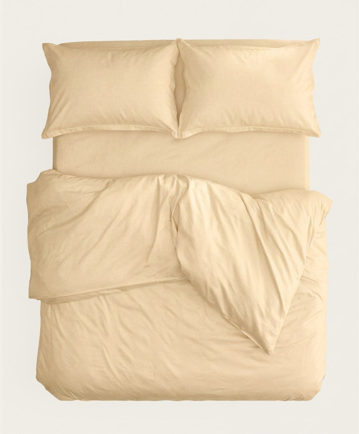 Percale Duvet Cover by Fable Home, shown in Buttercup Yellow.