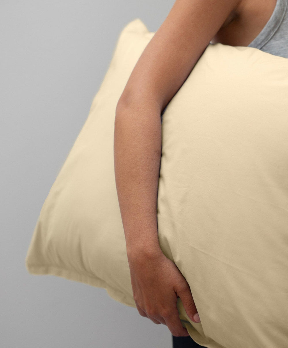 Percale Duvet Set by Fable Home, shown in Buttercup Yellow.