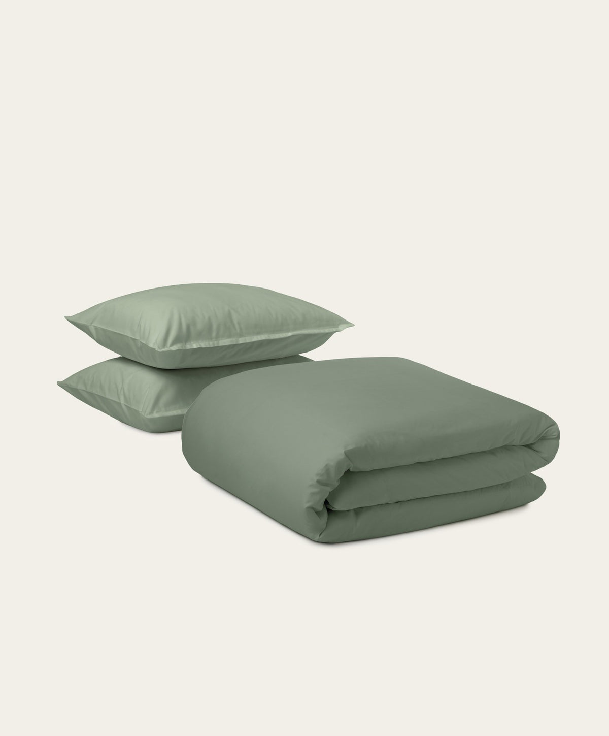 Percale Duvet Set by Fable Home, shown in Juniper Green.