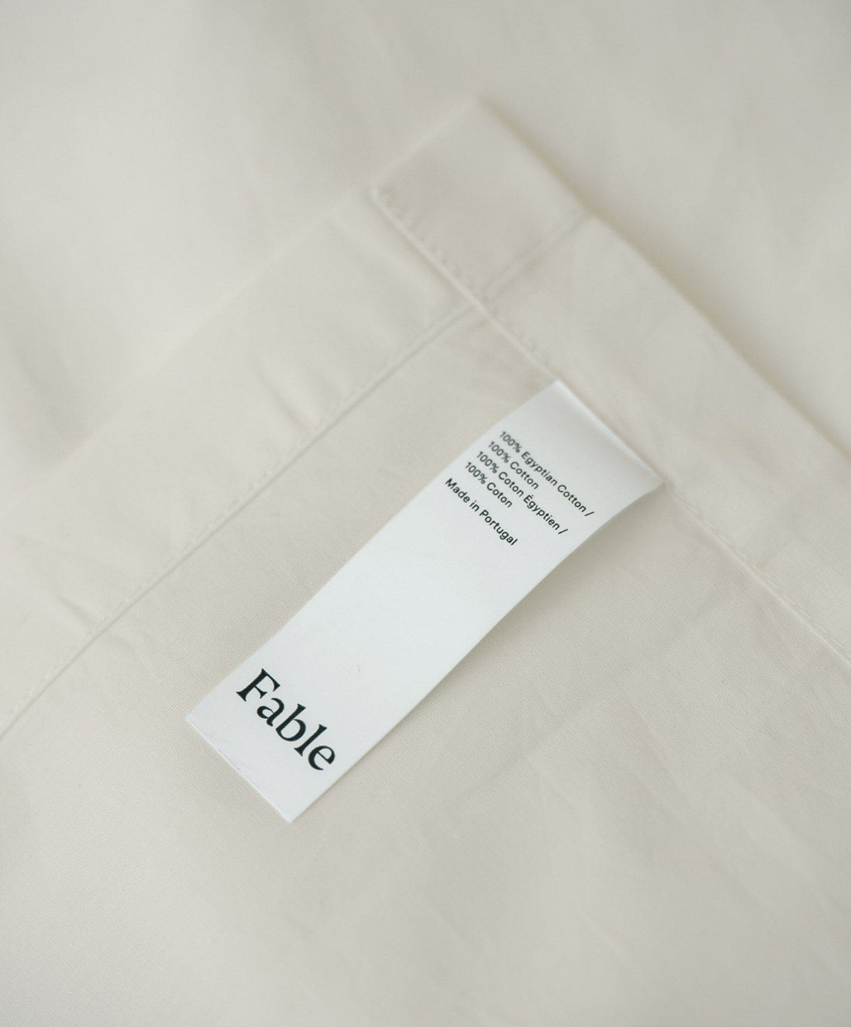 Percale Flat Sheet by Fable Home, shown in Shell White.