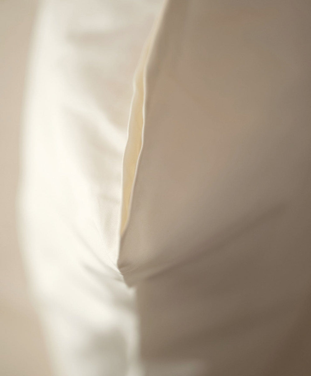 Percale Pillowcase Pair by Fable Home, shown in Birch Sand.