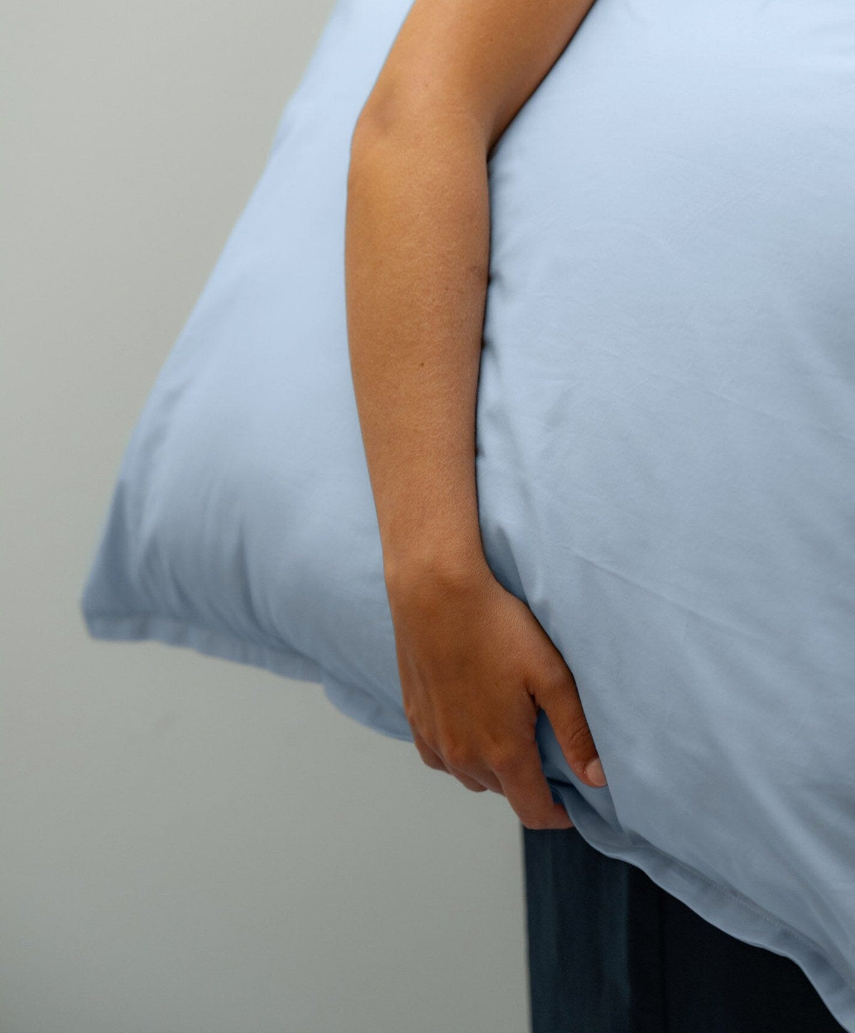 Percale Pillowcase Pair by Fable Home, shown in Meadow Blue.