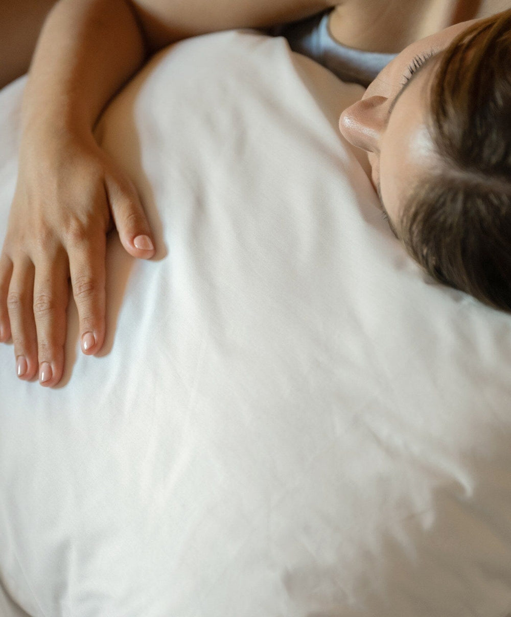 Percale Sheet Set by Fable Home, shown in Shell White.