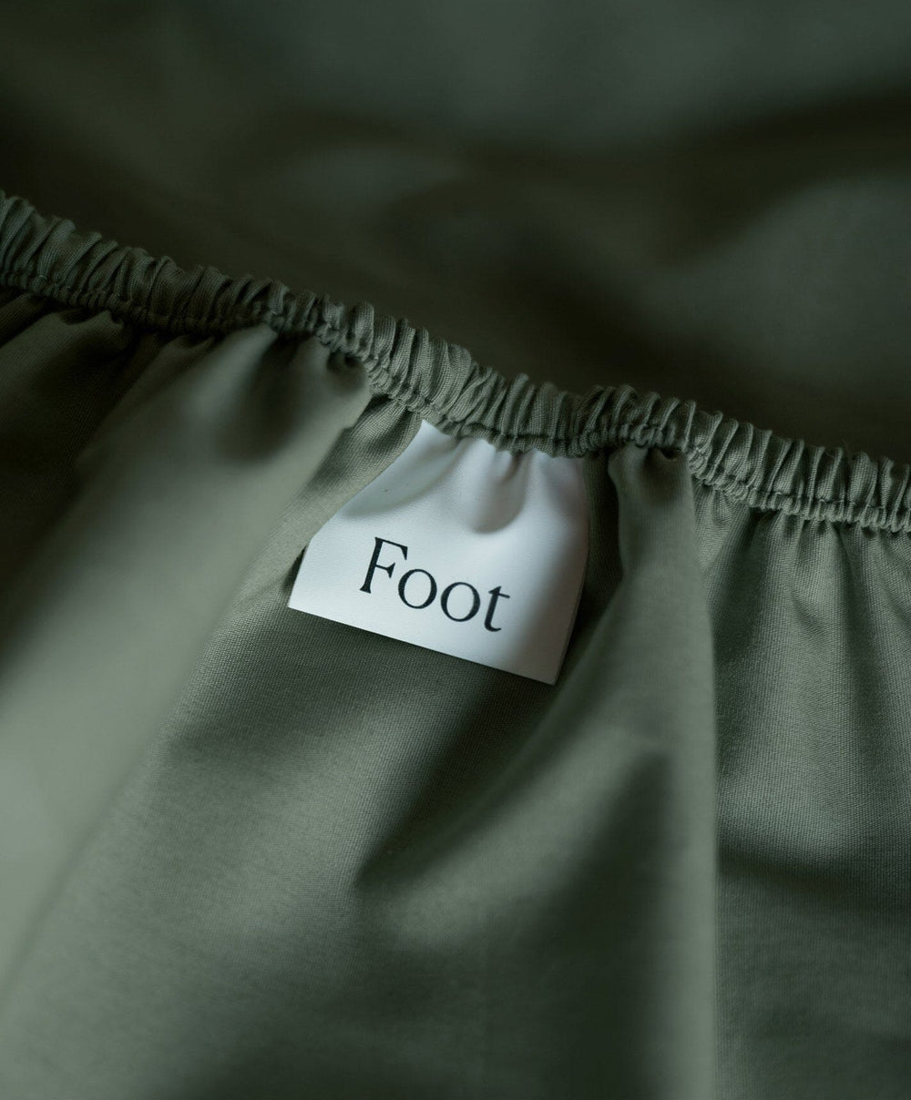 Percale Sheet Set by Fable Home, shown in Juniper Green.