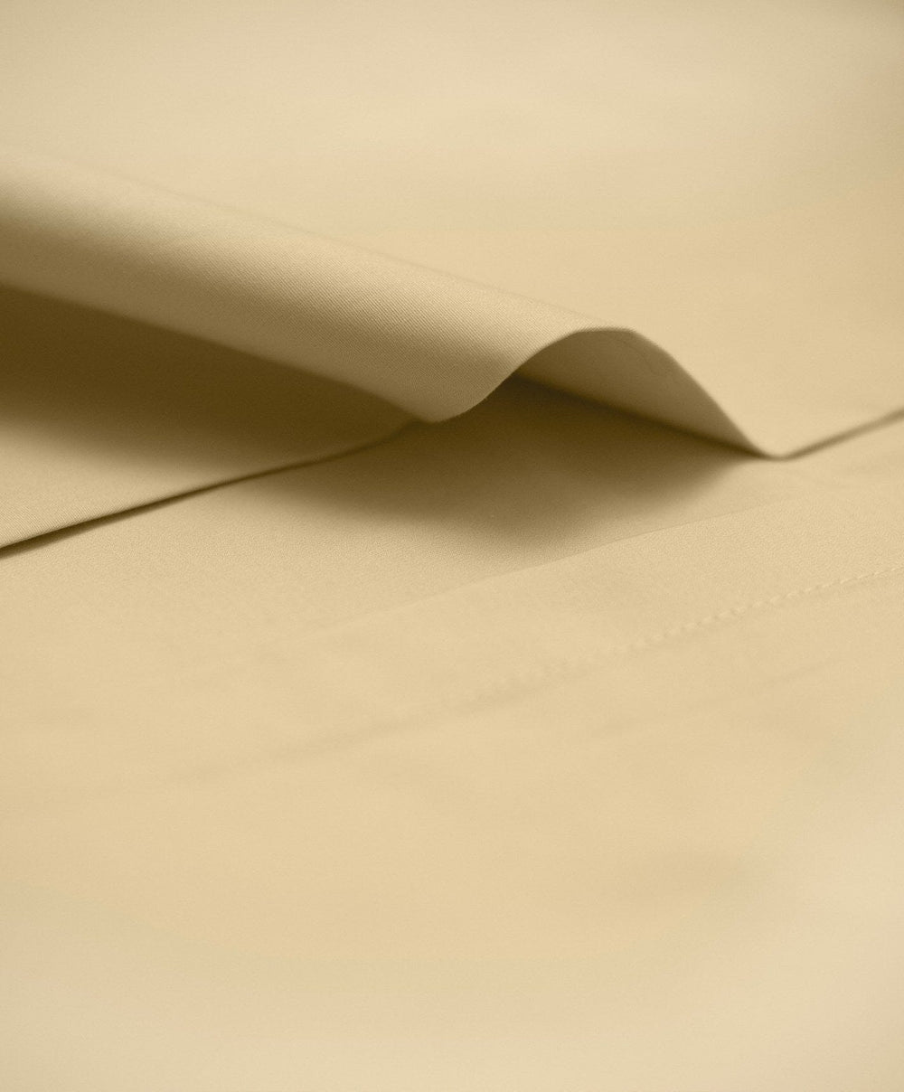 Percale Sheet Set by Fable Home, shown in Buttercup Yellow.