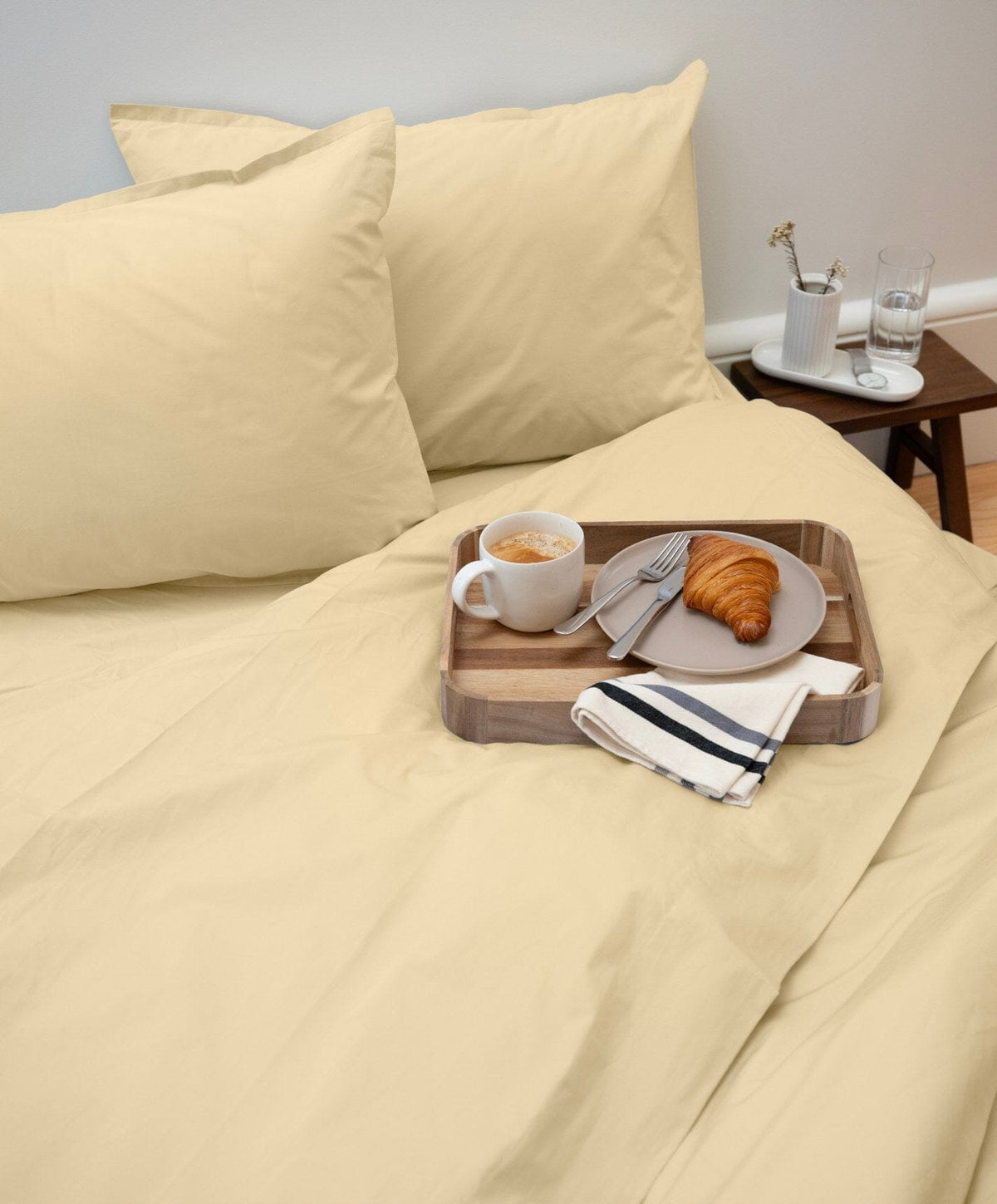 Percale Sheet Set by Fable Home, shown in Buttercup Yellow.