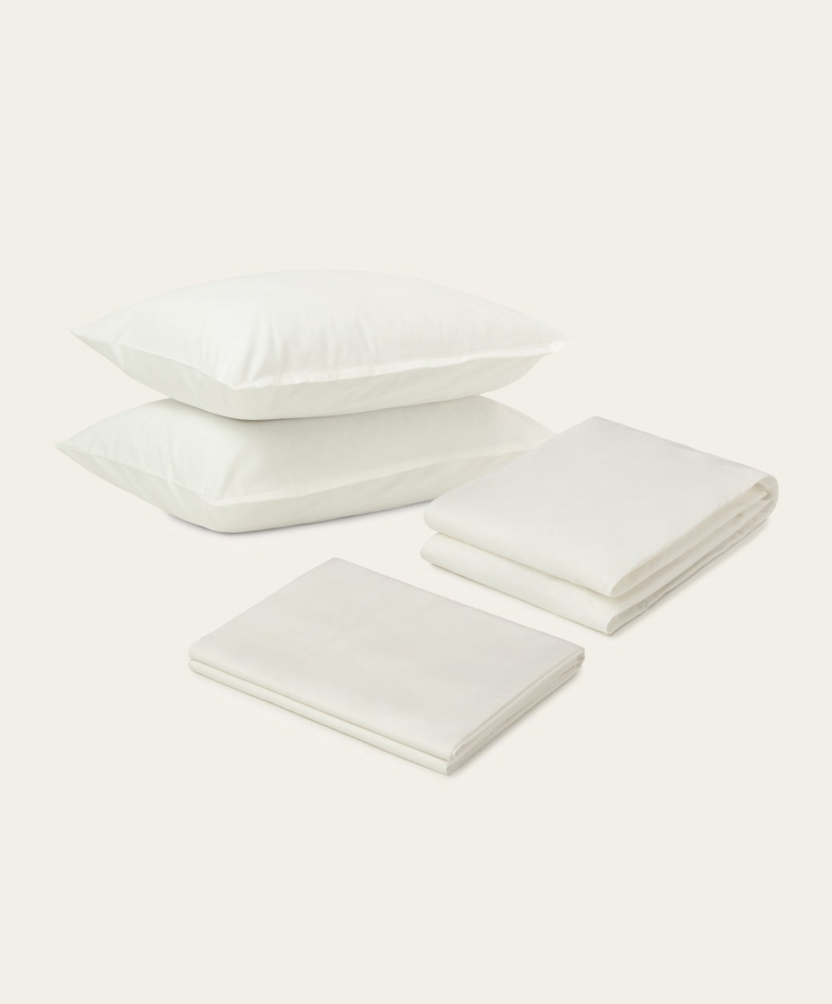 Percale Sheet Set by Fable Home, shown in Shell White.