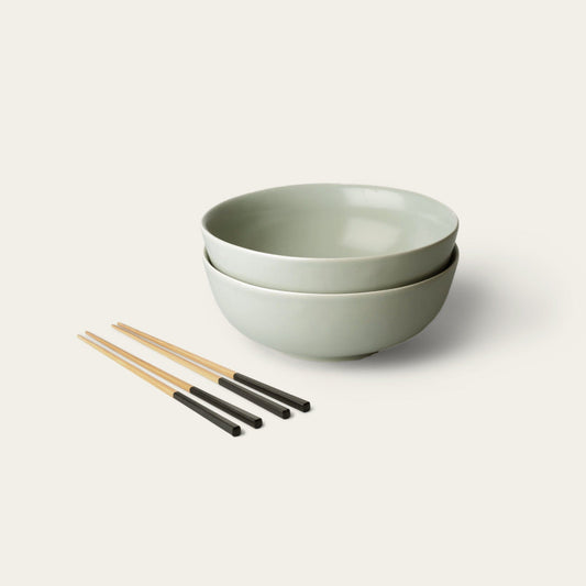 Ramen set bundles by Fable Home, shown in a beachgrassgreen/ashblack finish. – #beachgrassgreen/ashblack