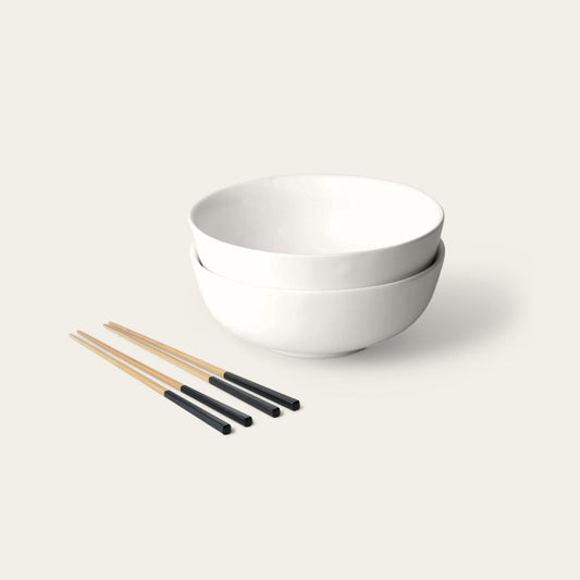 Ramen set bundles by Fable Home, shown in a cloudwhite/ashblack finish. – #cloudwhite/ashblack