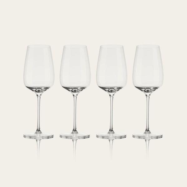 Sauvignon blanc glasses glassware by Fable Home, shown in a clear finish. – #clear