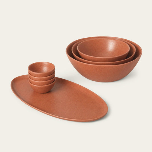 Serving Ceramics Set by Fable Home, featured in a canyonclay finish. – #canyonclay