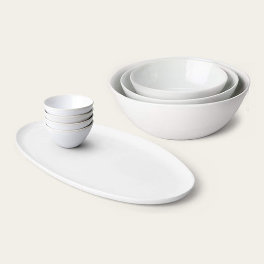 Serving ceramics set bundles by Fable Home, in a pearlwhite color. – #pearlwhite