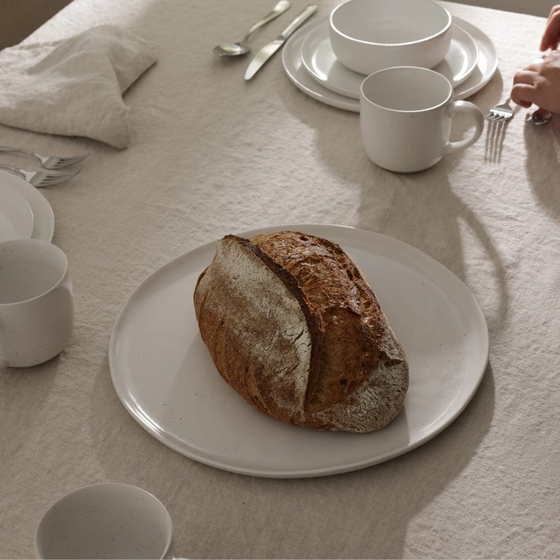 Serving platter dinnerware by Fable Home, shown in a dovegray finish.