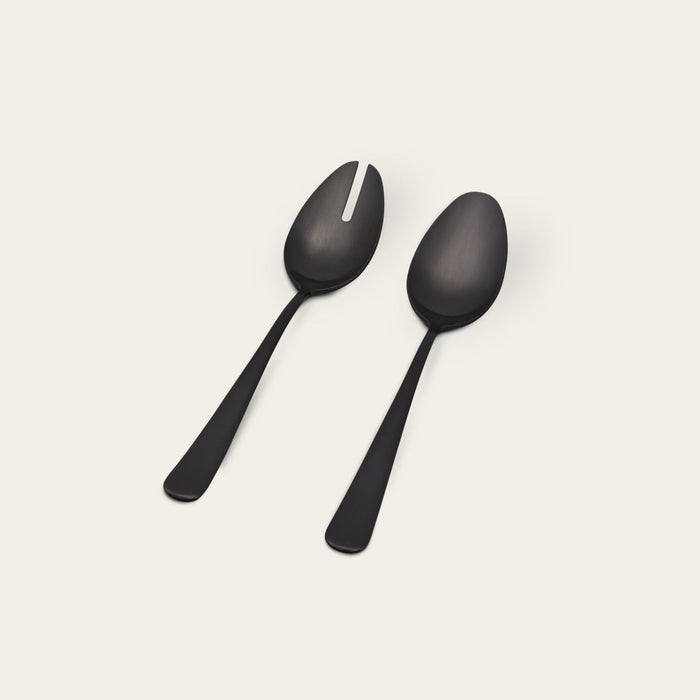 Serving spoons flatware by Fable Home, shown in a matteblack finish. – #matteblack