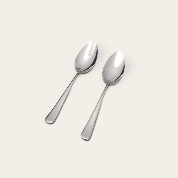 Serving spoons flatware by Fable Home, shown in a polishedsilver finish. – #polishedsilver