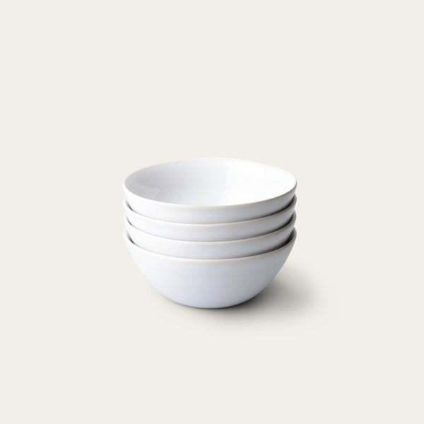 Breakfast bowls dinnerware by Fable Home, shown in a pearlwhite finish. – #pearlwhite