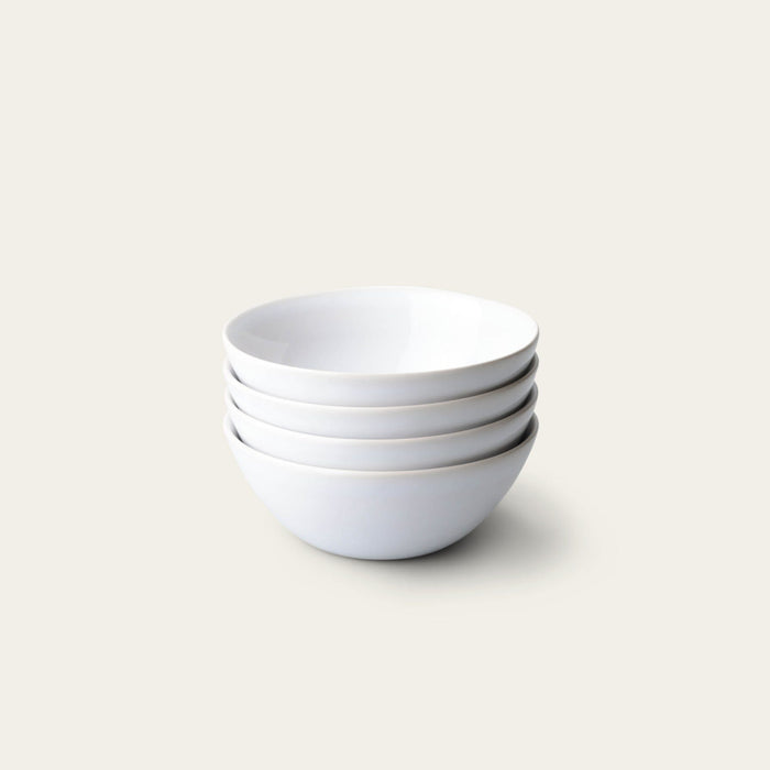 Breakfast bowls dinnerware by Fable Home, shown in a pearlwhite finish. – #pearlwhite