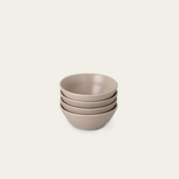 Dessert bowls dinnerware by Fable Home, shown in a deserttaupe finish. – #deserttaupe