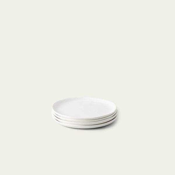 Dessert plates dinnerware by Fable Home, shown in a cloudwhite finish. – #cloudwhite