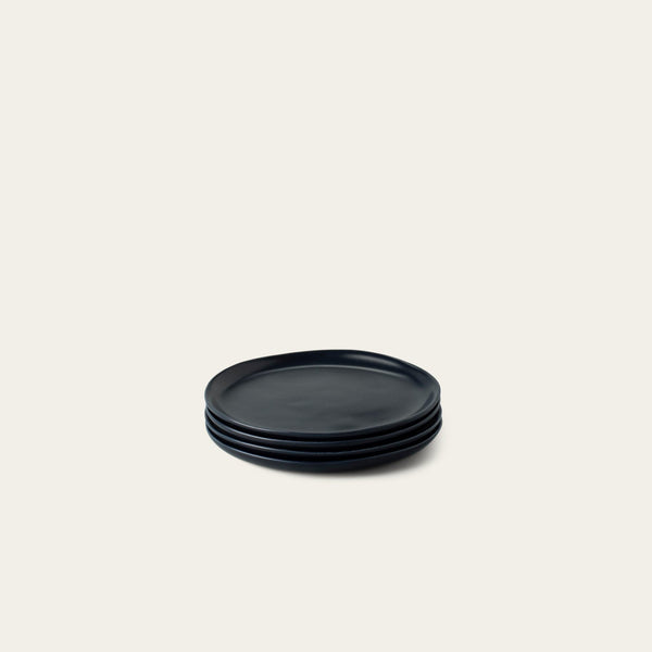 Dessert plates dinnerware by Fable Home, shown in a midnightblue finish. – #midnightblue