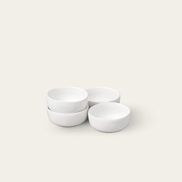 Everything bowls dinnerware by Fable Home, shown in a speckledwhite finish. – #speckledwhite