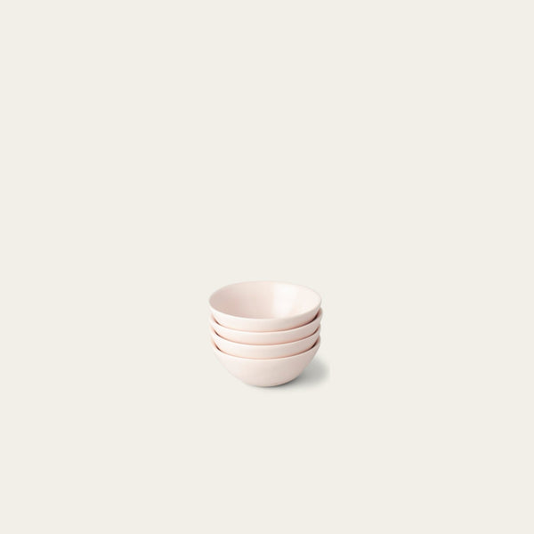 Little bowls dinnerware by Fable Home, shown in a blushpink finish. – #blushpink