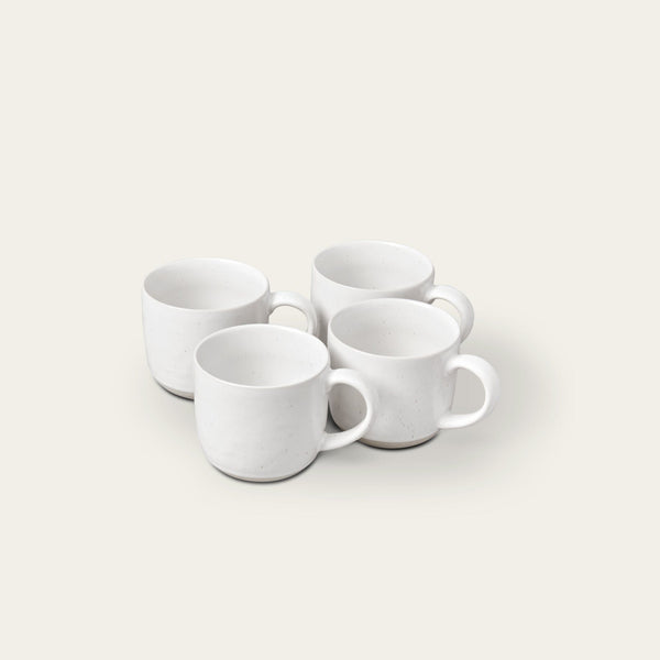 Mugs dinnerware by Fable Home, shown in a speckledwhite finish. – #speckledwhite
