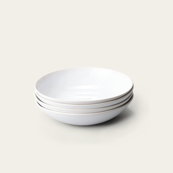 Pasta bowls dinnerware by Fable Home, shown in a pearlwhite finish. – #pearlwhite