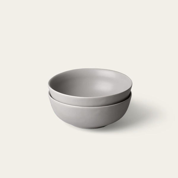 Ramen bowls dinnerware by Fable Home, shown in a dovegray finish. – #dovegray