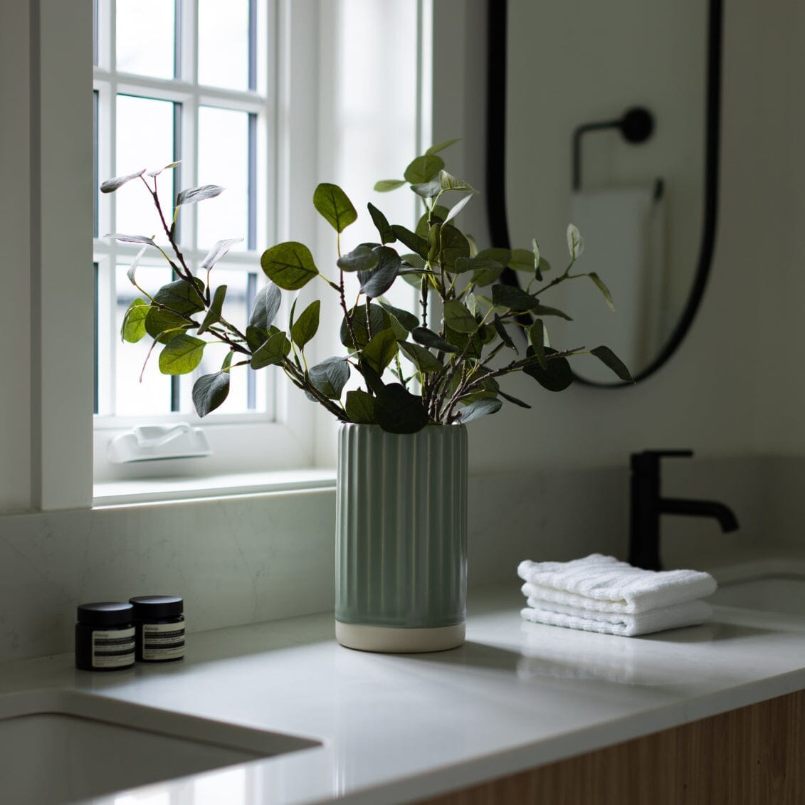 Vase decor by Fable Home, shown in a beachgrassgreen finish.