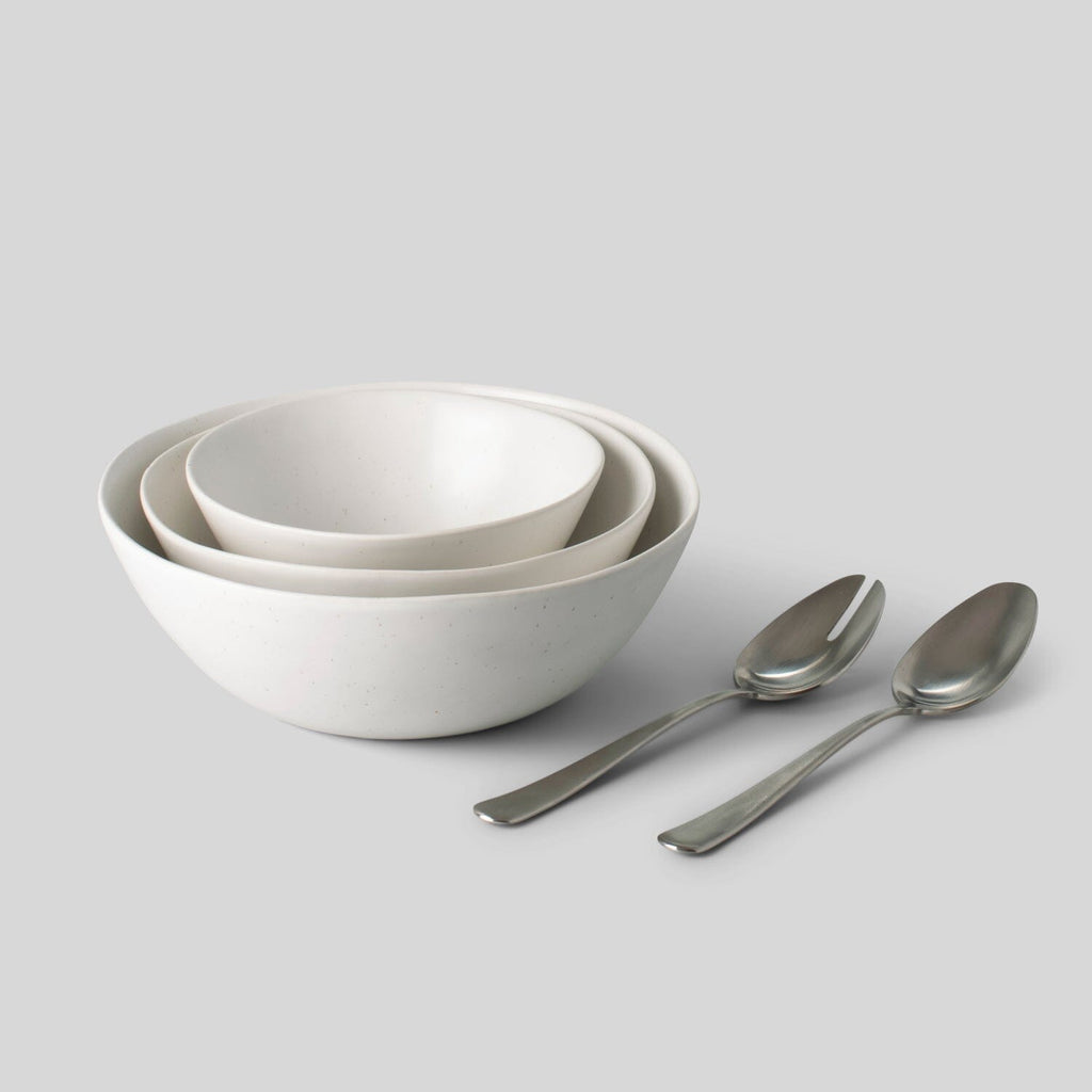 Serving Set - White/Matte Silver