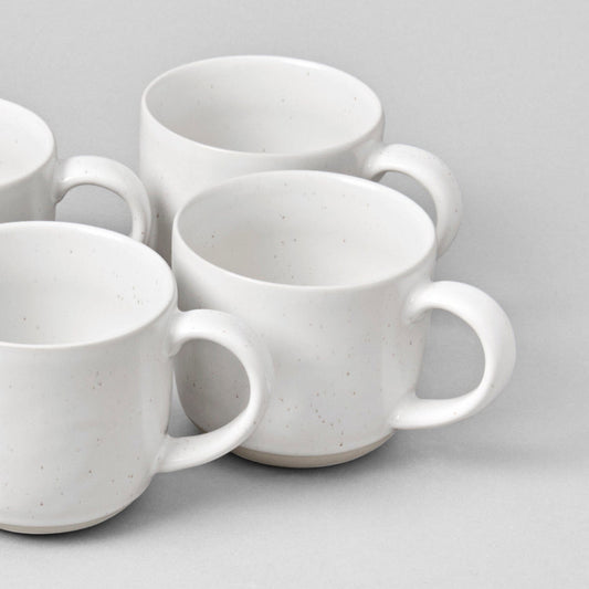 Brasserie All-White Porcelain Coffee Mugs